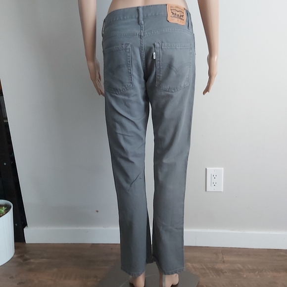 Levi's 513 gray corduroy slim straight mid rise jeans - Picture 9 of 14